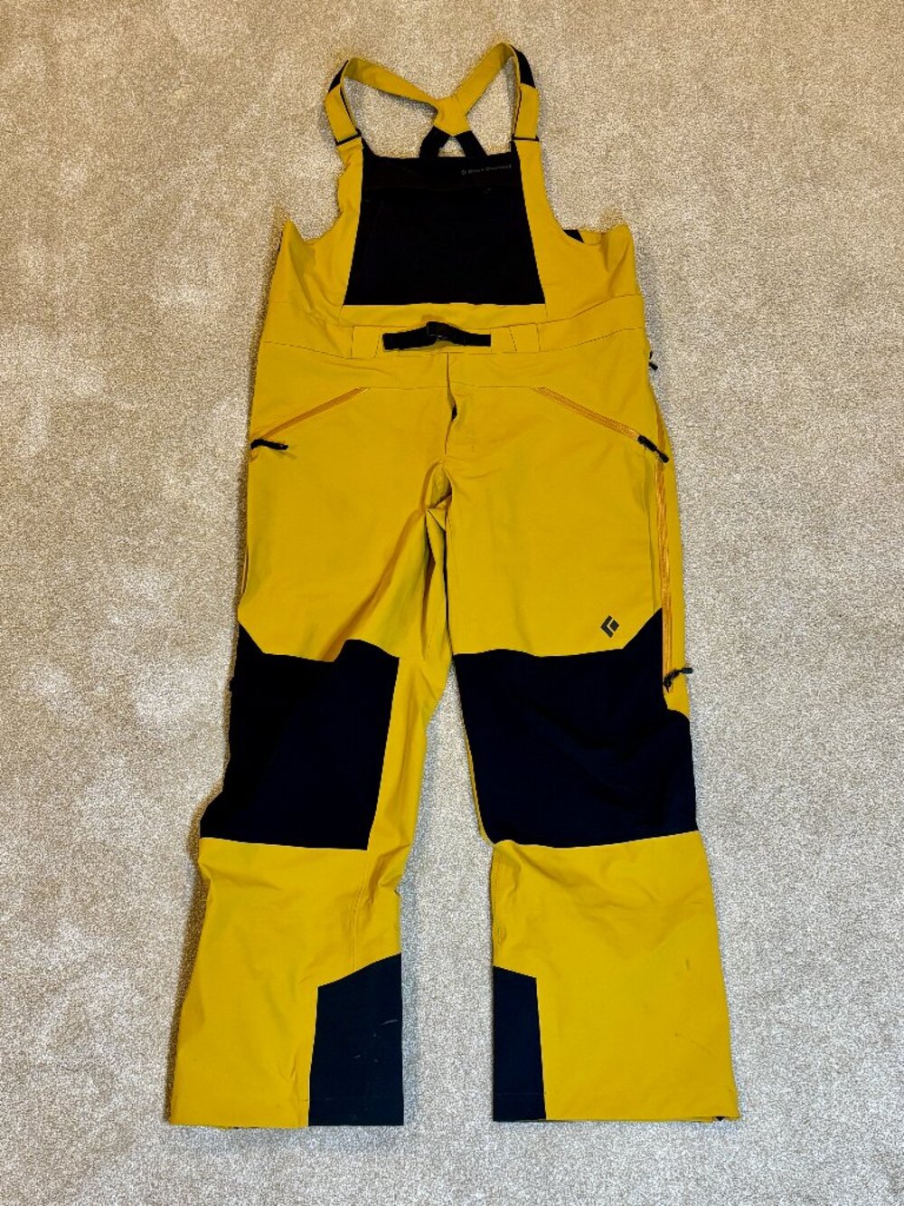 Black Diamond Mens Recon Stretch Bib Pants, Yellow